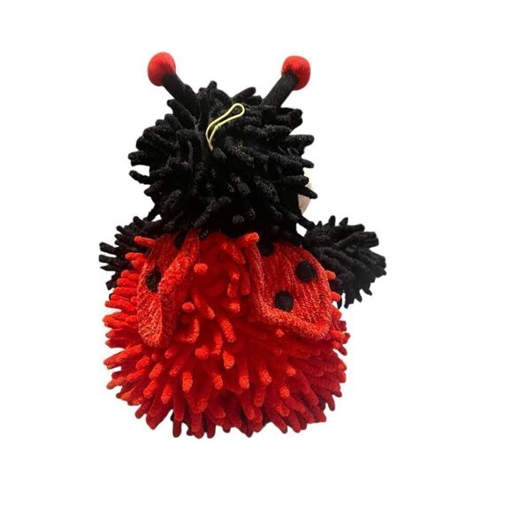 Burton Kids Red Black Polyester Ladybug Plush Mop Style Stuffed Animal Toy - Picture 8 of 14